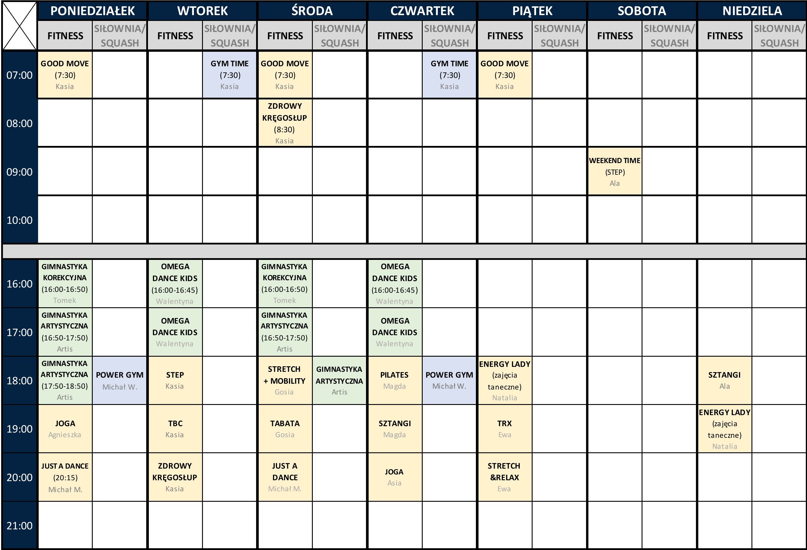 GRAFIK FITNESS NOWY od 01.09.2026
